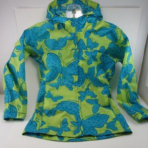Girls Lands' End Rain Jacket Butterflies  6x